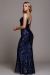 Fitted Silhouette Sequin Prom Gown back in Navy